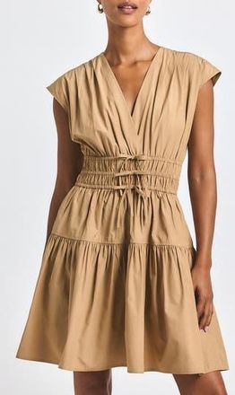 Derek Lam Tora Poplin Minidress in Camel at Nordstrom Rack, Size 00