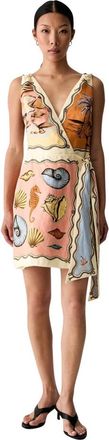 Farm Rio Wikkelmaxi jurk - Dames - Zomerkleedjes - Veelkleurig - XL - Linnen - Kleedjes