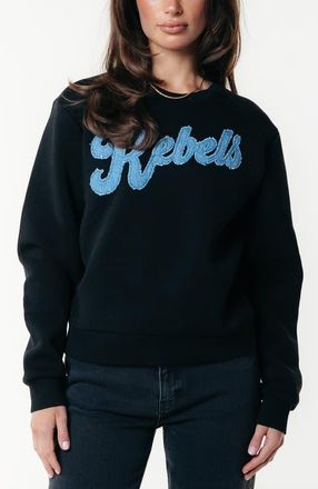 Colourful rebel Denim Patch Relaxed Sweat in Black at Nordstrom, Size X-Small Eu