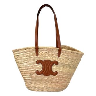 Celine Raffia Leather Basket (Pre-Owned)