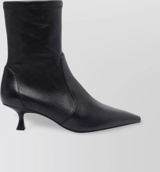 Stuart Weitzman leather ankle boots kitten heel