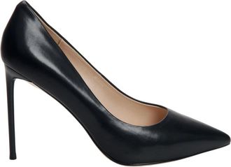 Estro & Luminara Zwarte Leren Pumps met Puntneus - Dames - Pumps - Zwart - 37 EU - Leer - Schoenen