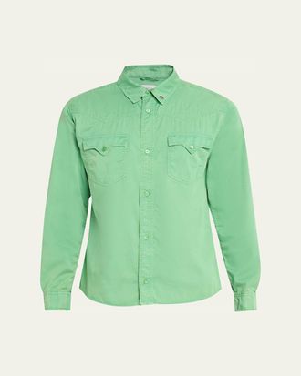 Versace Mens Medusa-Coin Cotton Western Shirt