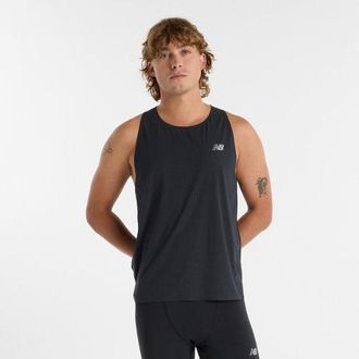 New Balance Uomo Race Day Ultra Light Singlet in Nero/Grigio, Politessuto, Taglia XS
