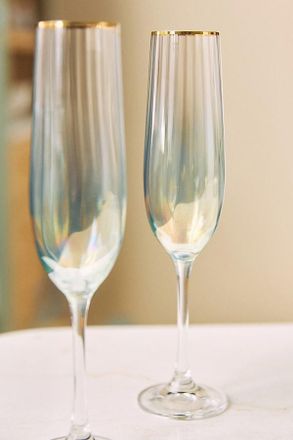 Anthropologie Waterfall Flutes, Set of 4