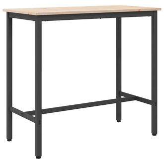 vidaXL Mesa Natural 100 X 50 X 91 Cm Madera Ingenierizada Y Acero Vidaxl