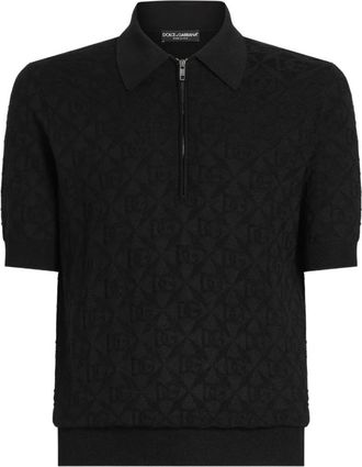 Dolce & Gabbana Tops, Heren, Zwart, M, Klassieke Polo T-shirt in Zwart