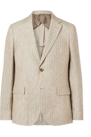 Mr P. Striped Linen Suit Jacket