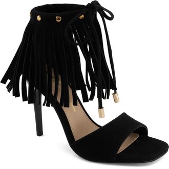 Andrea Womens Stiletto Sandals with Fringe detail