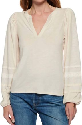 Nation Ltd Arden Long Sleeve Blouse In Parchment