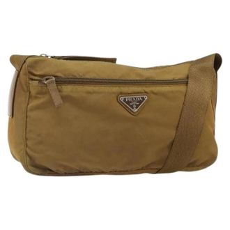 Prada Pre-owned Vintage Cross Body Bag - Dames - Pre-owned - Beige - Maat: ONE Size Nylon