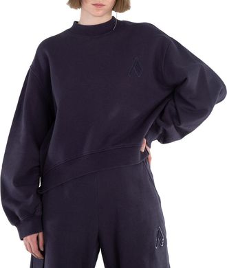 The Attico Logo Embossed Crewneck Fleece Sweatshirt