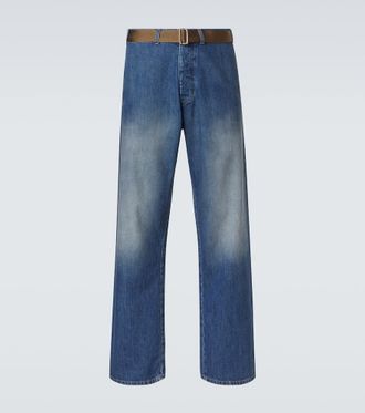 Plan C Belted straight jeans