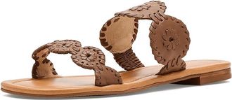 Jack Rogers Lauren II Flat Sandal Womens Sandals Cognac : 8.5 M, Leather