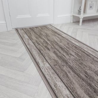 Runrug Hallway Runner Rug - Non-Slip, Hardwearing, 5.4mm - Rama in Light Brown | Size: 80 cm x 390 cm
