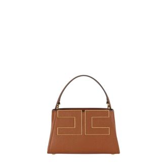 Elisabetta Franchi Handtas met handvat - Dames - Handtassen - Bruin - ONE Size - Leer - Tassen