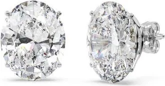 Allurez Oval-Cut Diamond Stud Earrings 14kt in Diamond, White Gold at Nordstrom