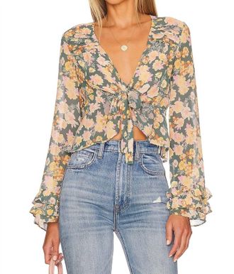 Free People Maybel Blouse In Happy Combo