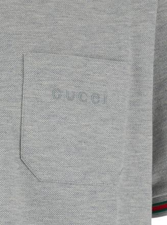 Gucci Mens Polo Shirt Grey Wool Blend Mohair T-Shirts And Polos
