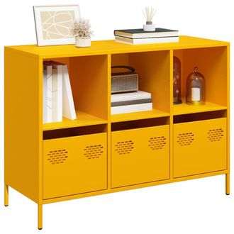 Berkfield Home Sideboard Mustard Yellow 101.5x39x73.5 cm Cold-rolled Steel