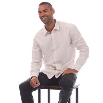 HUGO BOSS Herenoverhemd C-Cole met smalle strepen (Wit)