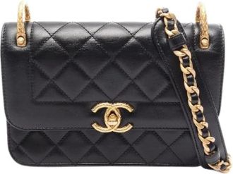 Chanel Pre-owned Matelasse Small Flap Shoulder Bag - Dames - Vintage Mini Tas - Zwart - ONE Size - Leer - Vintage