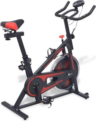vidaXL Vidaxl - Bicicleta Est&aacute;tica Con Sensores De Pulso Negra Y Roja