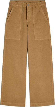 Moncler Wide-leg Canvas Trousers - Brown - 38 (UK6 / XS)