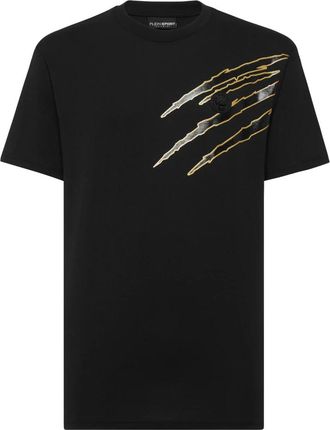 Plein Sport T-Shirt Ronde Hals Scratch - Heren - Sportshirts - Zwart - XL - Katoen - Fitness