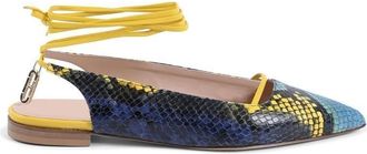 Dee Ocleppo Python Pointed Toe Slingback with Slave Laces