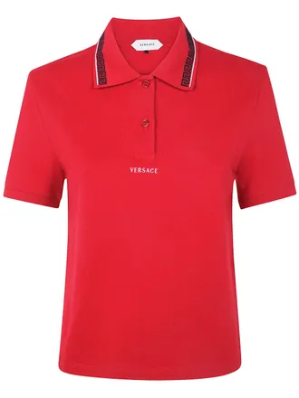 Versace Polo Shirt With Logo And Greca Embroidery