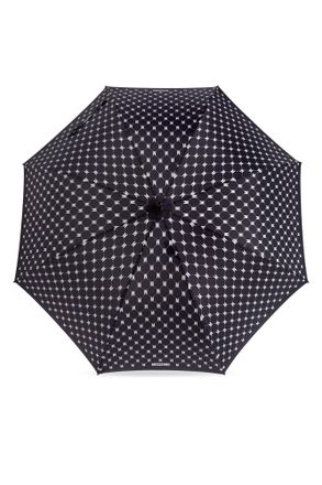 Moschino Parasol With Monogram, Unisex, Navy Blue