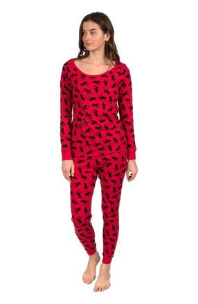 Leveret Womens Cotton Matching Family Holiday Pajamas, Reindeer & Moose Prints at Nordstrom, Size X-Small