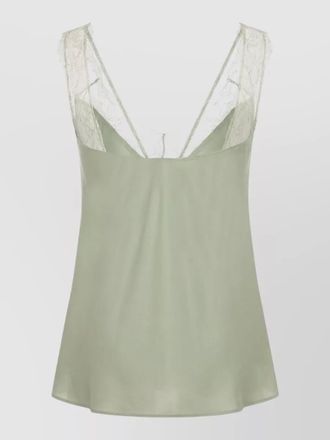 Pinko satin lace-trim sleeveless top