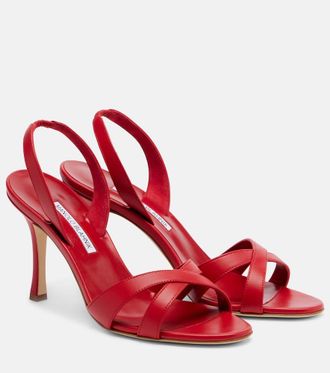 Manolo Blahnik Callasli leather slingback sandals