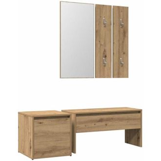 vidaXL Vidaxl - Set De Muebles Recibidor Madera Contrachapada Roble Artesanal