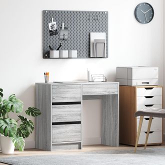 Berkfield Home Grey Writing Desk Grey Sonoma Engineered Wood Medium Storage