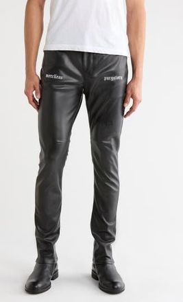 Rta Bryant Faux Leather Skinny Pants in Black Merciless Faux at Nordstrom Rack, Size 34