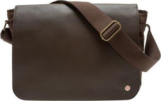 Manhattan Portage Waxed Nylon Sheridan Messenger Bag in Dark Brown at Nordstrom, Size Large