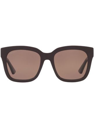 Gucci Zonnebril met vierkant montuur - Rood