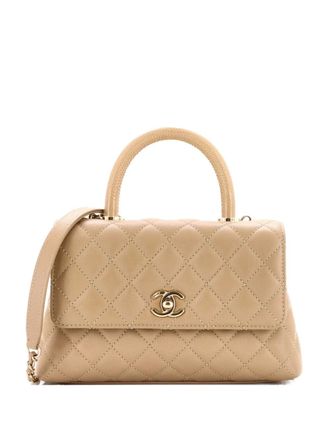 Chanel Coco Top Handle Bag Quilted Caviar Mini satchel - Toni neutri