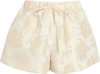 Simone Rocha Simone Rocha Floral-jacquard Satin Shorts - Cream - 8 (UK8 / S)