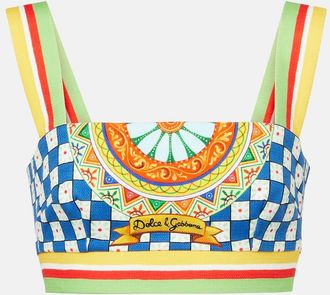 Dolce & Gabbana Top cropped in cotone