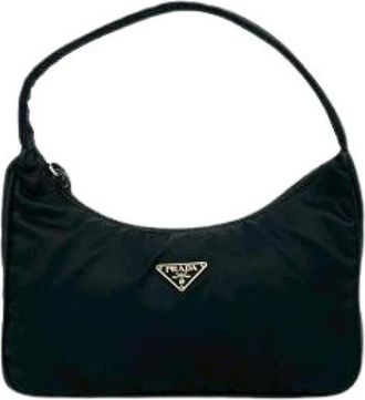 Prada Pre-owned Shoulder Bags, female, Black, Size: ONE SIZE Pre-owned Vintage Nylon Shoulder Bag
