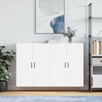 Berkfield Home Wall Mounted Cabinets 2 pcs White 69.5x34x90 cm