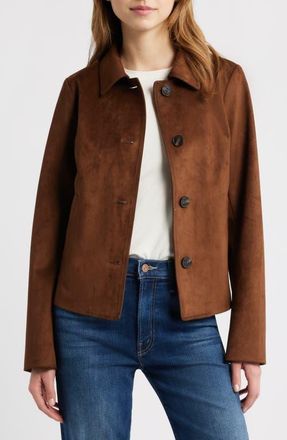 Michael Kors Faux Suede Jacket in Luggage at Nordstrom, Size X-Large