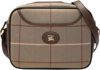 Burberry Pre-owned Cross Body Bags, female, Brown, Size: ONE SIZE Pre-owned Vintage Check Canvas Crossbody Bag