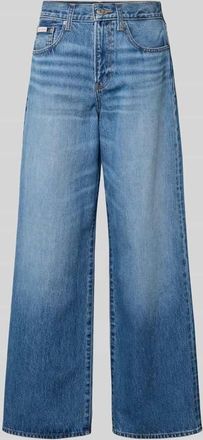 Calvin Klein Jeans Wide Fit Jeans mit Label-Detail in Jeansblau Melange, Gr&ouml;&szlig;e 25/32