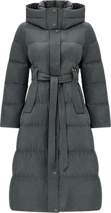 Cesare Gaspari Steel Grace Puffer Coat - Dames - Dons jassen - Grijs - L - Leer - Jassen