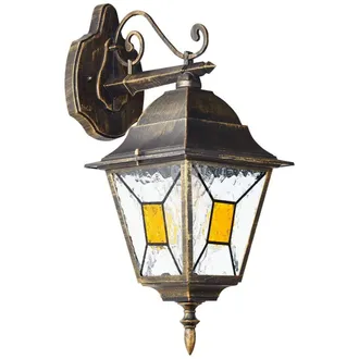 Brilliant Janel Applique Ext&eacute;rieure Descendante, Noir Dore, E27 Max 60w, Ampoule Non Incluse